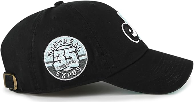 47 MLB Montreal Expos 1969 Black Mint Double Under Clean Up Adjustable Hat - Black