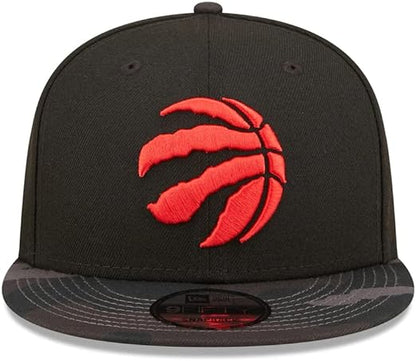 New Era Black Compatible with Raptors Camo Visor 9FIFTY Snapback Hat