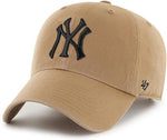 New York Yankees Dune Black Logo Clean up Adjustable Hat Cap