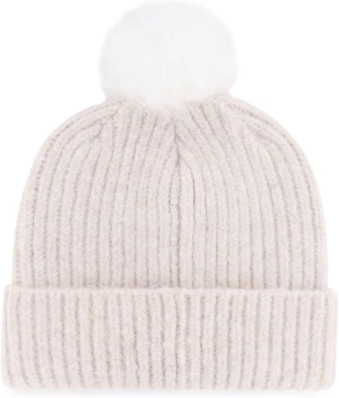 '47 Womens NHL Toronto Maple Leafs Mellow Cuff Knit Beanie with Pom - Cream