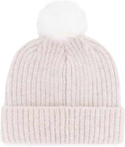 '47 Womens NHL Toronto Maple Leafs Mellow Cuff Knit Beanie with Pom - Cream