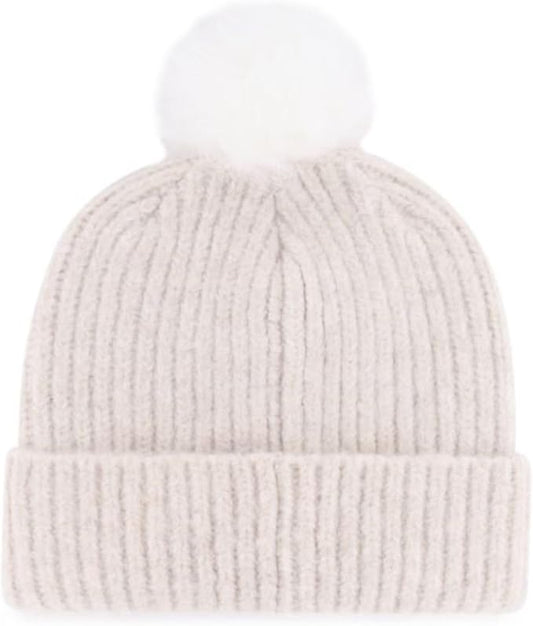 '47 Womens NHL Toronto Maple Leafs Mellow Cuff Knit Beanie with Pom - Cream