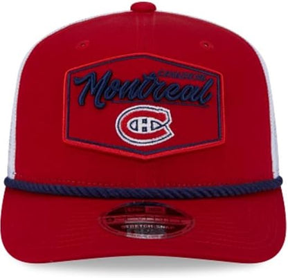 New Era NHL Montreal Canadiens 9SEVENTY Stretch-Snap Patch Adjustable Trucker Hat - Red