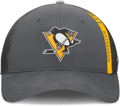 Fanatics NHL Pittsburgh Penguins Authentic Pro Adjustable Trucker Hat - Grey