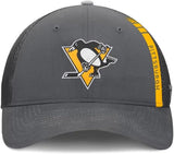 Fanatics NHL Pittsburgh Penguins Authentic Pro Adjustable Trucker Hat - Grey