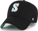 47 MLB Seattle 1987 Black Mint Double Under Clean Up Adjustable Hat - Black