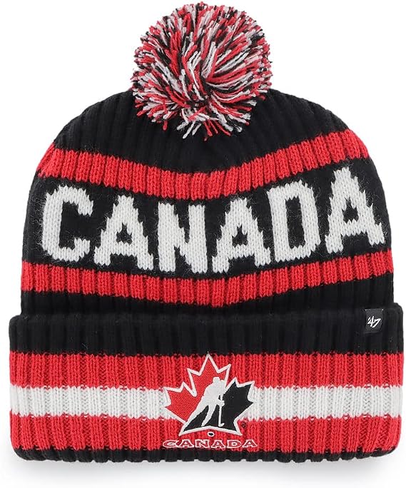 '47 IIHF Team Canada Hockey Bering Knit Cuff Pom Knit Hat -  Black
