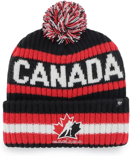 '47 IIHF Team Canada Hockey Bering Knit Cuff Pom Knit Hat -  Black