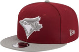 New Era MLB Toronto Blue Jays Two Tone Color Pack 9FIFTY Adjustable Snapback Hat - Maroon/Silver