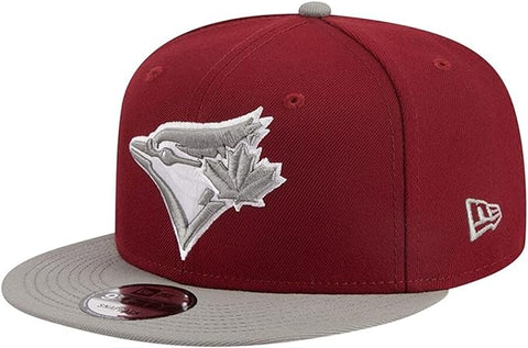 New Era MLB Toronto Blue Jays Two Tone Color Pack 9FIFTY Adjustable Snapback Hat - Maroon/Silver
