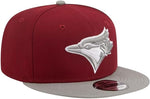 New Era MLB Toronto Blue Jays Two Tone Color Pack 9FIFTY Adjustable Snapback Hat - Maroon/Silver