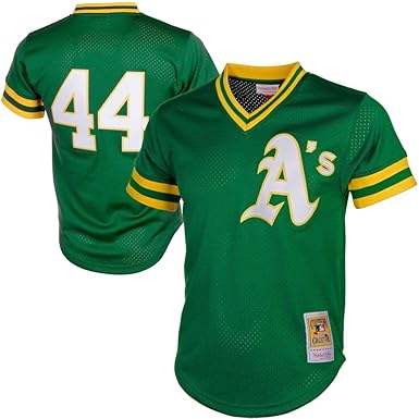 Mitchell & Ness Men's MLB Oakland Athletics Reggie Jackson #44 Cooperstown Mesh Batting Practice Jersey - Green