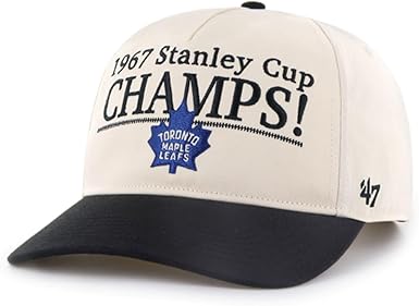 47 NHL Toronto Maple Leafs Tabloid 1967 Stanley Cup Championship Hitch Adjustable Snapback Cap - Black/Beige