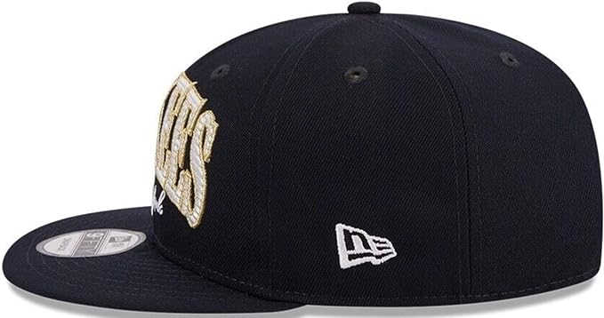 New Era MLB New York Yankees Golden Tall Text 9FIFTY Adjustable Snapback Hat - Navy