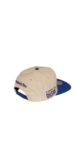 Men s NHL Edmonton Oilers Mitchell Ness Alternate Flip Snapback Hat The Sports Collection