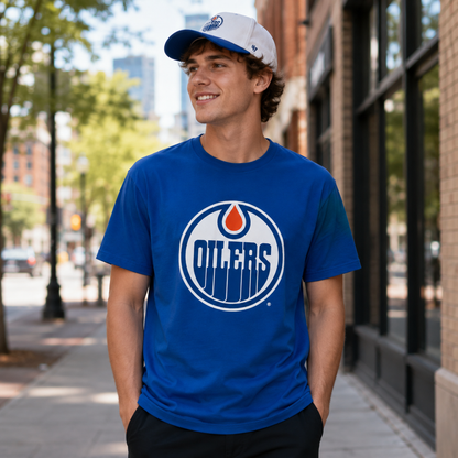 '47 NHL Edmonton Oilers Youth Fan Tee - Blue