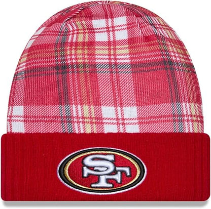 New Era Men's NFL San Francisco 49ers Sideline Statement Cuffed Knit Hat- Scarlet