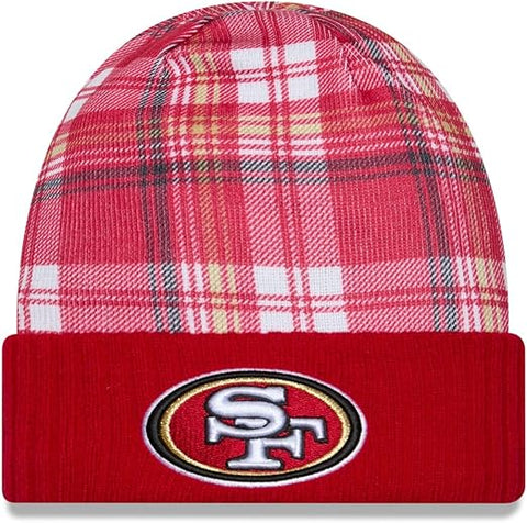 New Era Men's NFL San Francisco 49ers Sideline Statement Cuffed Knit Hat- Scarlet