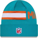 New Era NFL Miami Dolphins 2024 Sideline Cold Weather Tech Knit Beanie - Aqua