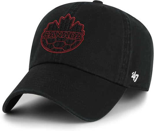 47 Canada Soccer Adjustable Clean Up Hat - Black with Tonal Logo