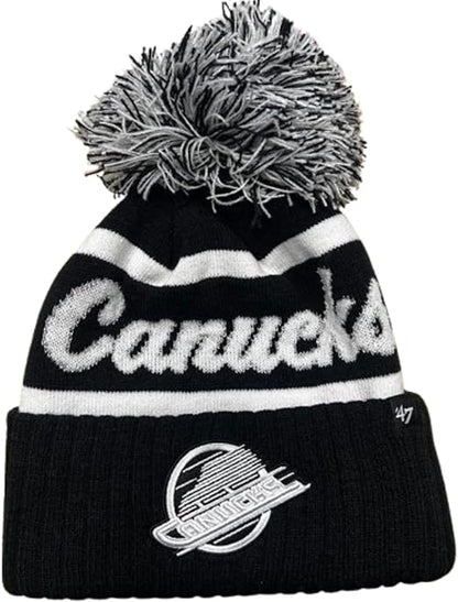 47 NHL Women's Vancouver Canucks Spirited Cuff Knit with Pom - Black/White