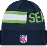 New Era NFL Seattle Seahawks 2024 Cold Weather Tech Knit Beanie - Navy