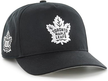 ‘47 NHL Shot Hitch 100th Anniversary Side Patch Snapback - Black and White