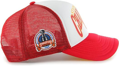 47 NHL Calgary Flames Offside Foam Champ Trucker Adjustable Snapback Hat Cap - Red