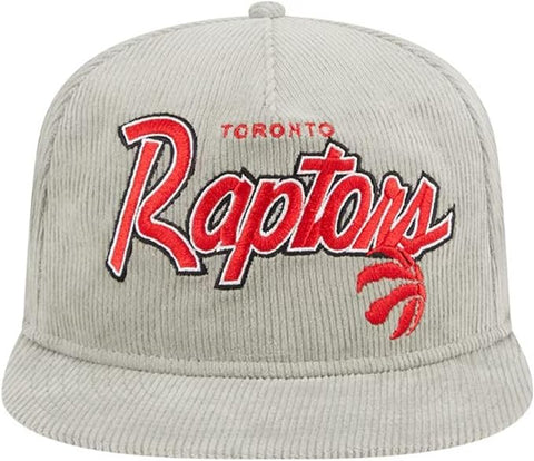New Era NBA Toronto Raptors Corduroy Golfer Adjustable Snapback Hat - Grey
