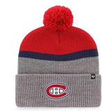 47 NHL Montreal Split Shadow Cuff Pom Knit - Grey/Red