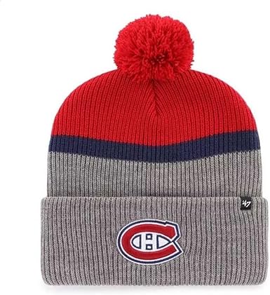 47 NHL Montreal Split Shadow Cuff Pom Knit - Grey/Red