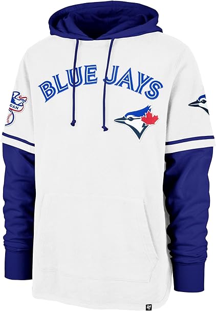 47 MLB Toronto Blue Jays Trifecta Shortstop Hoodie White/Blue - XXL