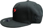 New Era MLB 9FIFTY Toronto Blue Jays Youth Black on Black Red Maple Leaf Adjustable Snapback - Black