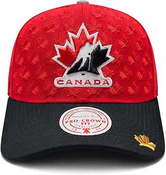 Mitchell & Ness Hockey Canada 2026 Pro Crown Fit Adjustable Snapback Hat - Red/Black