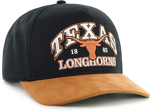47 NCAA Texas Long Horns Break Wood Suede Hitch Adjustable Snapback Hat - Black