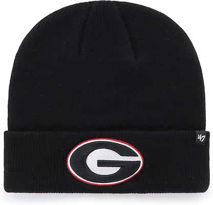 47 NCAA Georgia Bulldogs Raised Cuff Knit Hat - Black