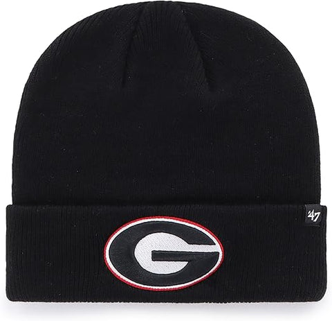 47 NCAA Georgia Bulldogs Raised Cuff Knit Hat - Black