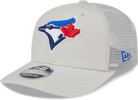 New Era MLB Toronto Blue Jays Canvas 9SEVENTY Trucker Stretch-Snap Adjustable Hat - Cream