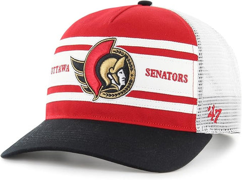 47 NHL Ottawa Double Header Super Stripe Hitch RF Adjustable Snapback Hat - Red/Black