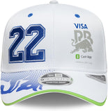 New Era 9SEVENTY Formula 1 Racing Bulls #22 Yuki Tsanoda Adjustable Snapback Hat - White