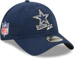 New Era Dallas Cowboys NFL 2022 Sideline Blue 9Twenty Unstructured Strapback Cap - One-Size