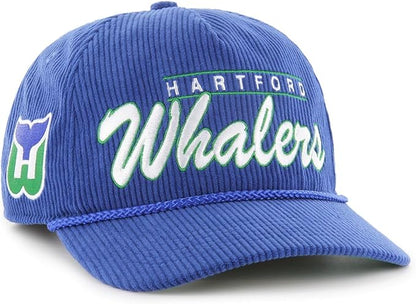 47 NHL Hartford Double Header Corduroy Hitch Adjustable Snapback Hat - Blue
