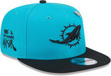 New Era Men's Miami Dolphins 2024 Inspire Change A-Frame 9FIFTY Snapback Hat - Aqua/Black
