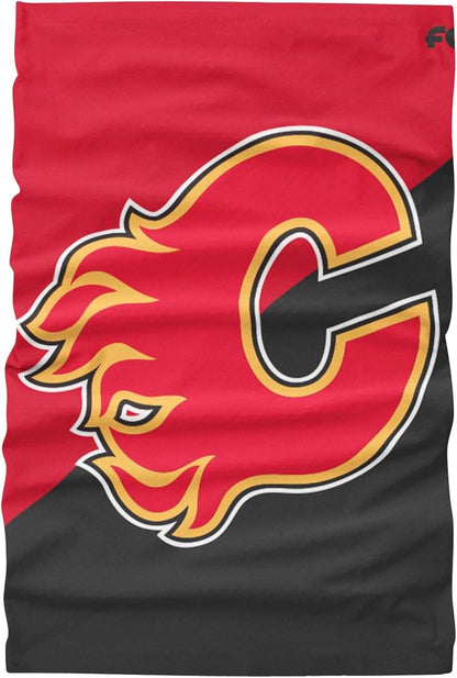 FOCO Youth Calgary Flames NHL Big Logo Gaiter Scarf - Red/Black