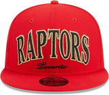 New Era NBA Toronto Raptors Golden Tall Text Throwback 9FIFTY Adjustable Snapback Hat - Red