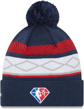 New Era Brooklyn Nets 2021/2022 City Edition Cuffed Pom Knit Hat - Navy