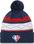 New Era Brooklyn Nets 2021/2022 City Edition Cuffed Pom Knit Hat - Navy