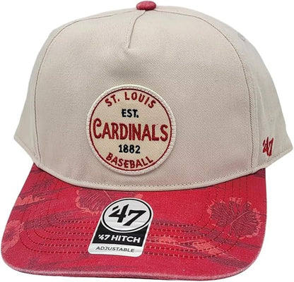 47 MLB St Louis 1882 Fiji Hitch Adjustable Snapback Hat - Natural/Red