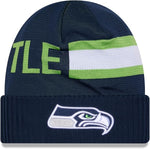 New Era NFL Seattle Seahawks 2024 Cold Weather Tech Knit Beanie - Navy