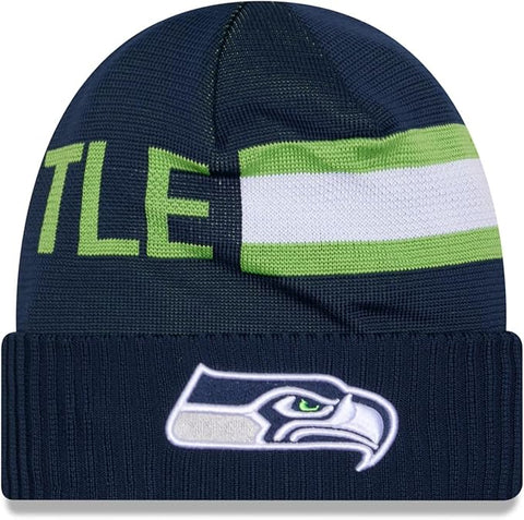 New Era NFL Seattle Seahawks 2024 Cold Weather Tech Knit Beanie - Navy